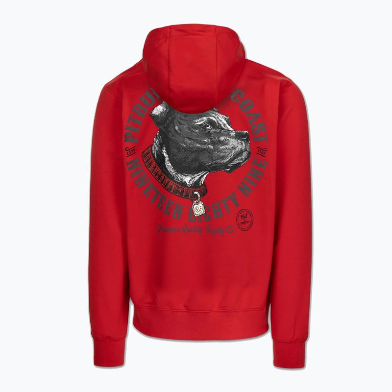 Férfi pulóver Pitbull Strenght & Respect Sweatshirt Hooded red 6