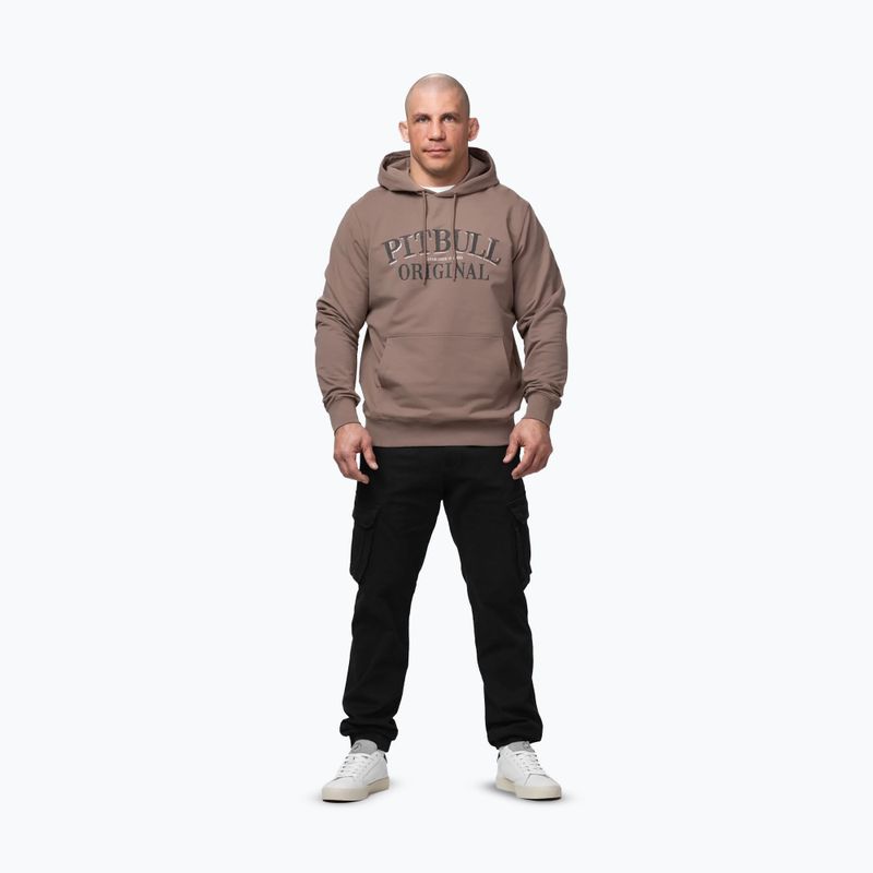 Férfi pulóver Pitbull Midnight Sweatshirt Hooded brown savana 2