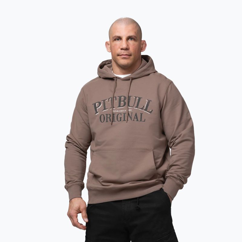Férfi pulóver Pitbull Midnight Sweatshirt Hooded brown savana 4