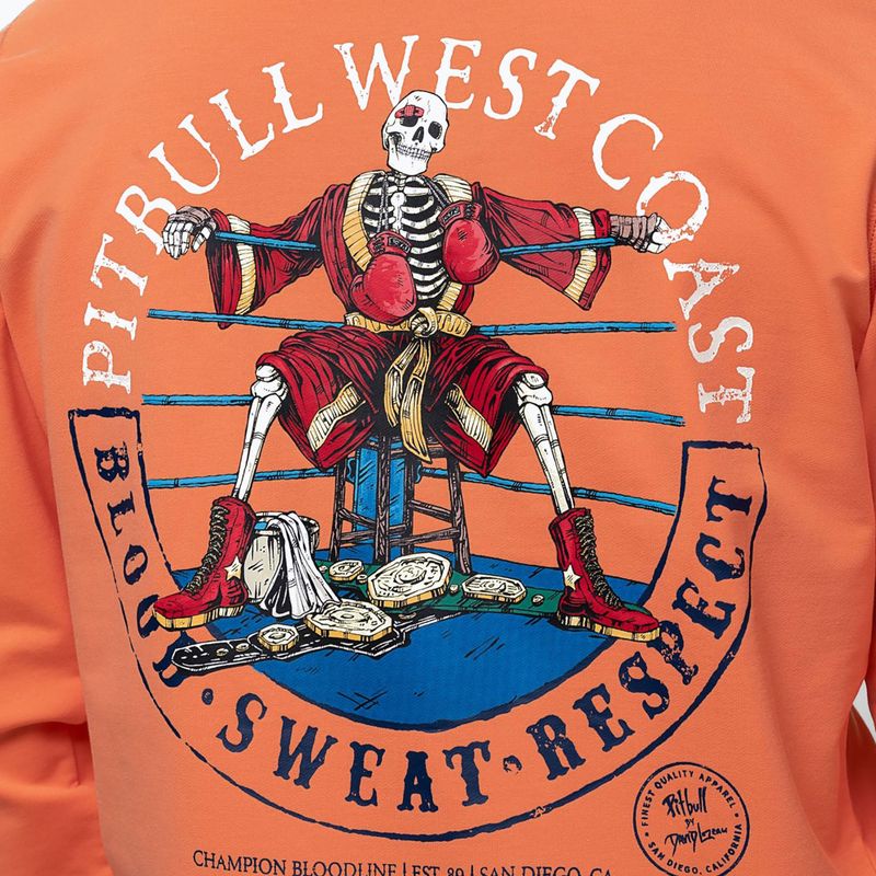 Férfi pulóver Pitbull Bloodline 2 Sweatshirt Hooded fluo orange 4