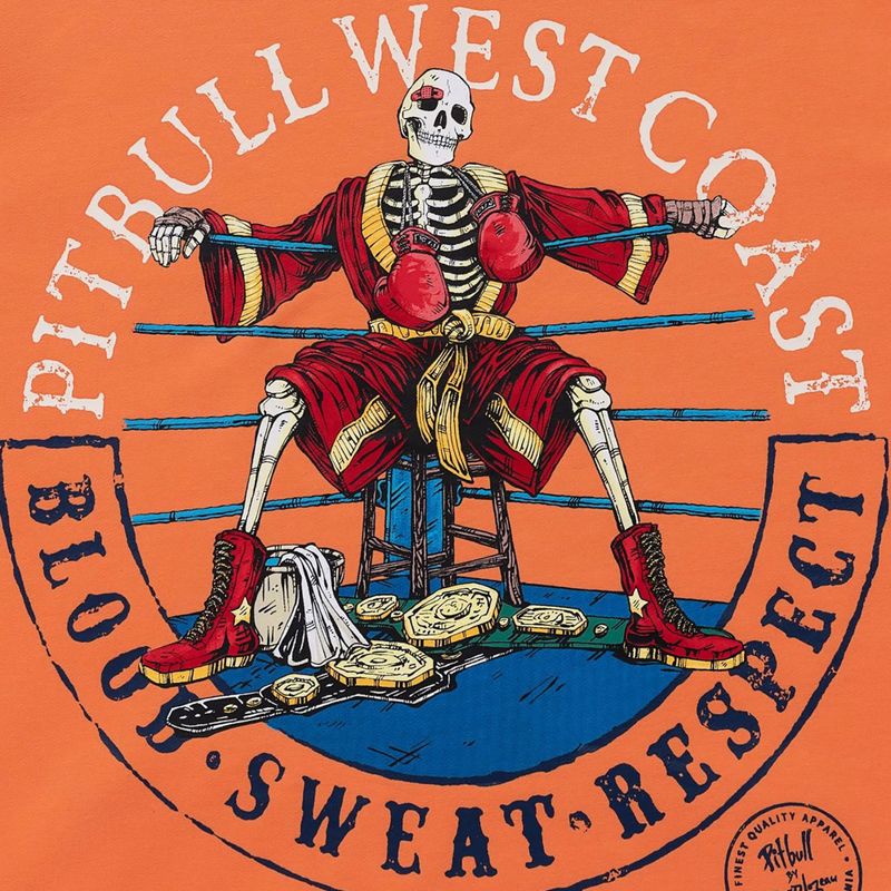 Férfi pulóver Pitbull Bloodline 2 Sweatshirt Hooded fluo orange 9