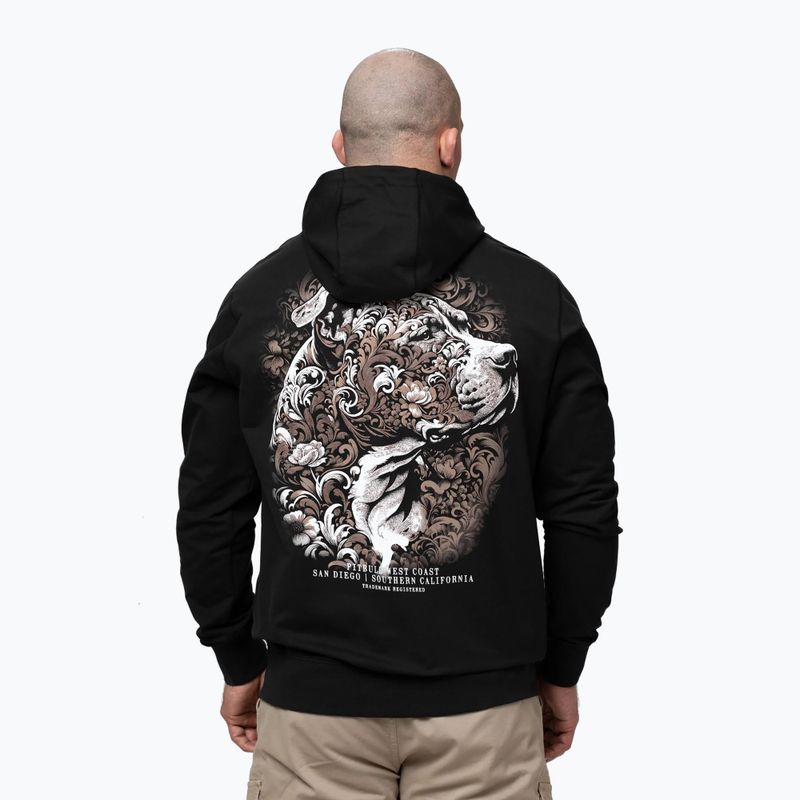 Férfi pulóver Pitbull Tatto Hooded black 3