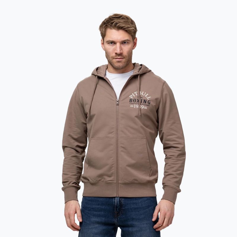 Férfi pulóver Pitbull Bloodline 2 Sweatshirt Zip Hooded brown savana 3