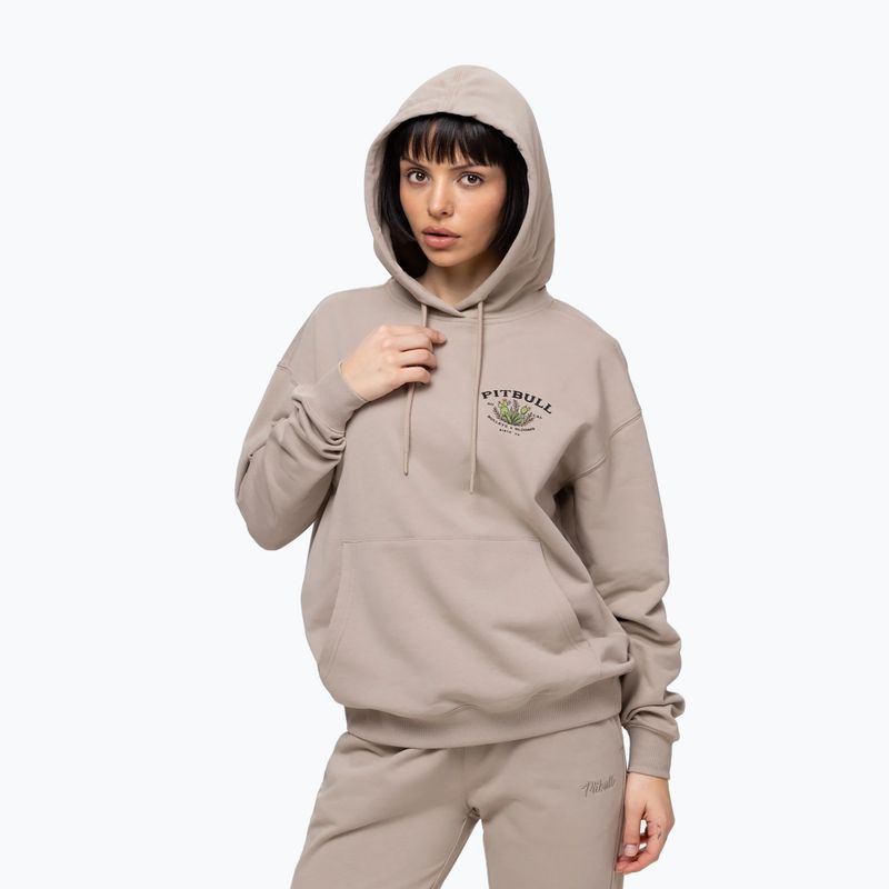 Női pulóver Pitbull Bullets & Blooms Hooded sand savana 4