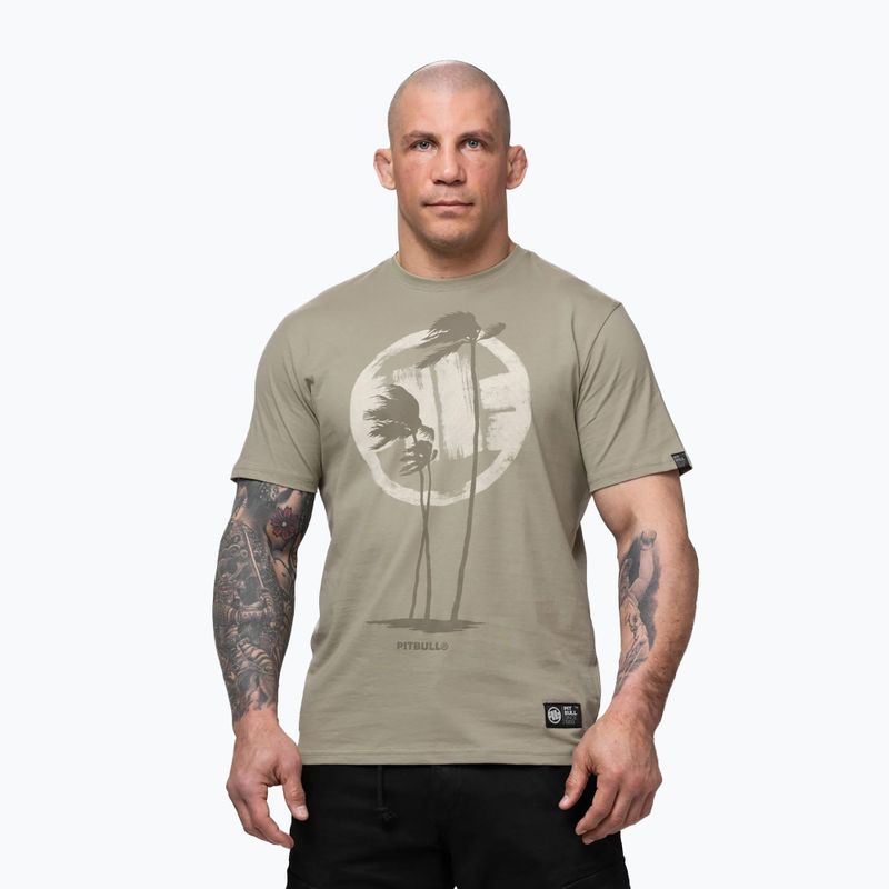 Férfi póló Pitbull Palms light grey harbour