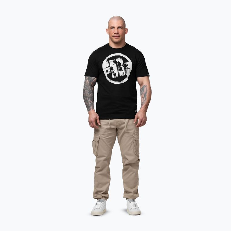 Férfi póló Pitbull Palms black logo 2