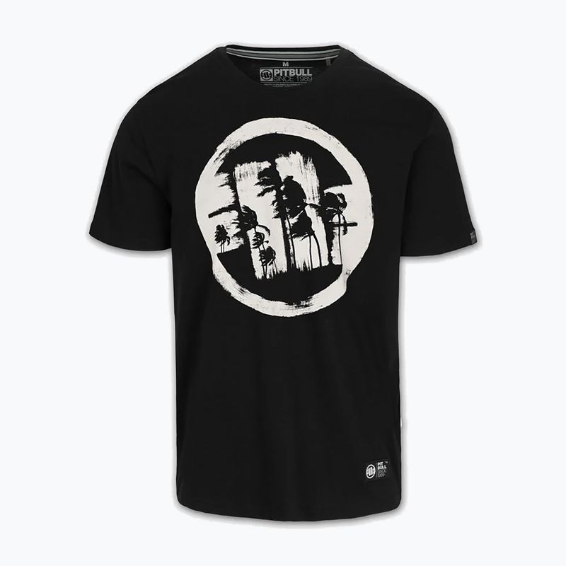 Férfi póló Pitbull Palms black logo 5
