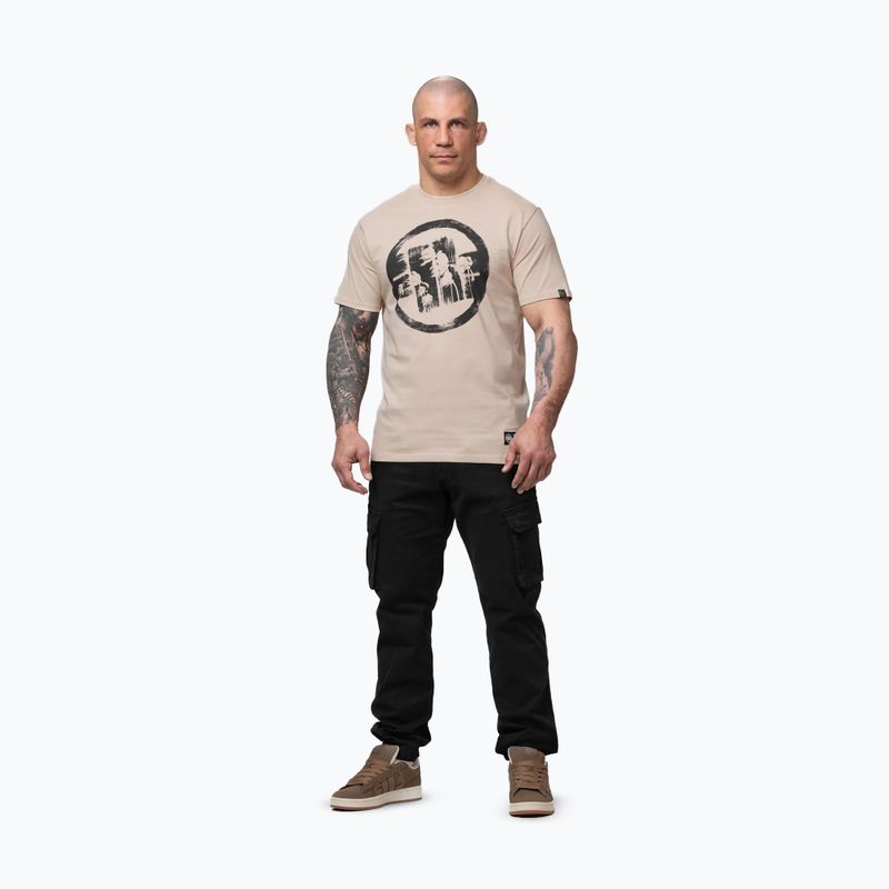 Férfi póló Pitbull Palms ultra light sand logo 2