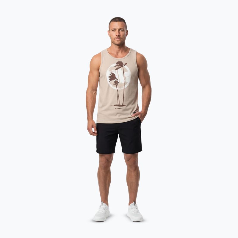 Férfi póló Pitbull Palms Tank Top light sand 2