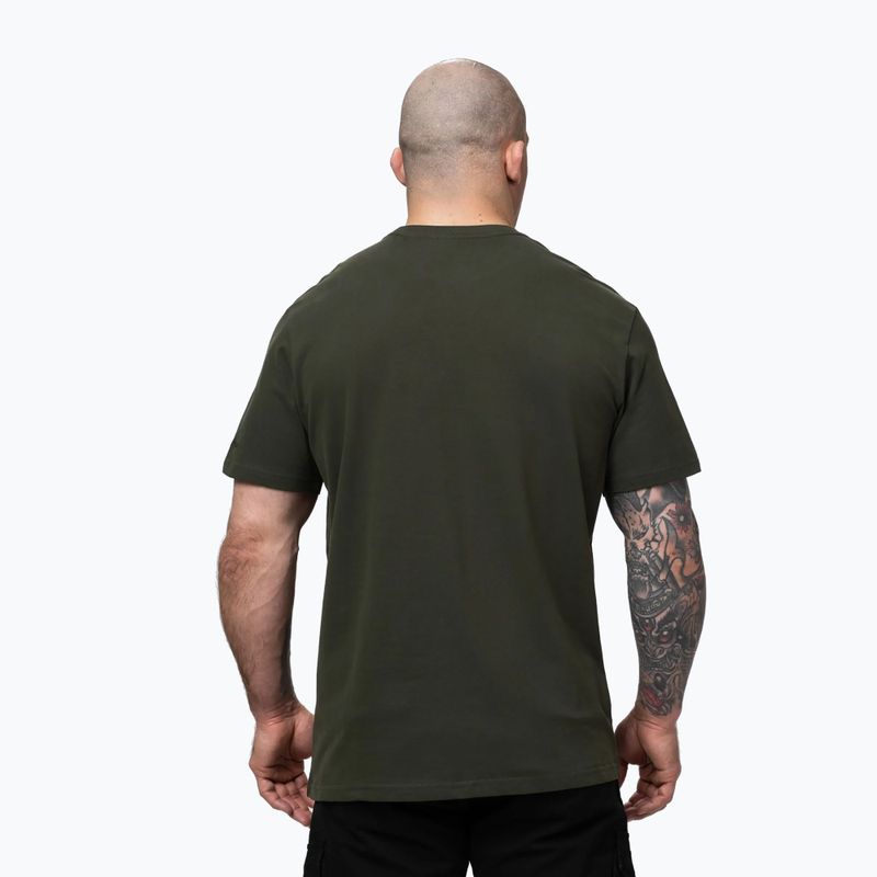 Férfi póló Pitbull USA CAL Big Logo old green 3