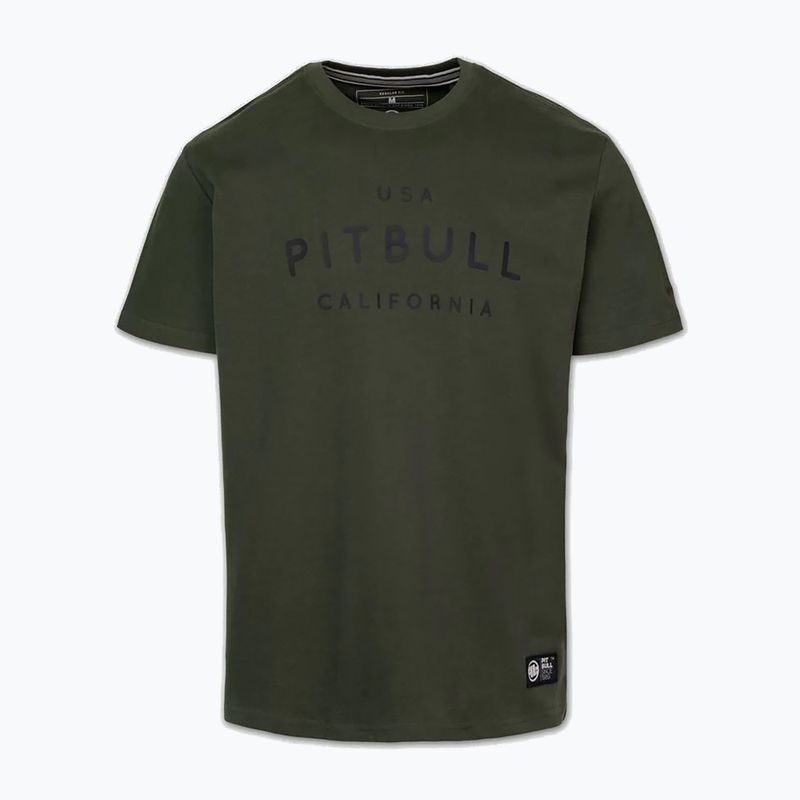 Férfi póló Pitbull USA CAL Big Logo old green 4