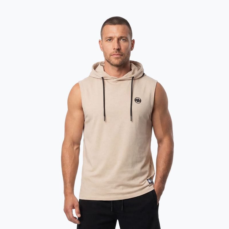 Férfi edzőpulóver Pitbull Mercado Hilltop Sleeveless Hooded pale sand