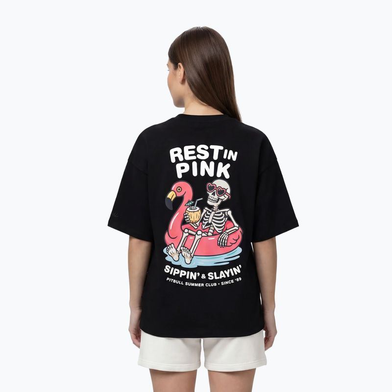 Női póló Pitbull Rest In Pink Oversize black 3