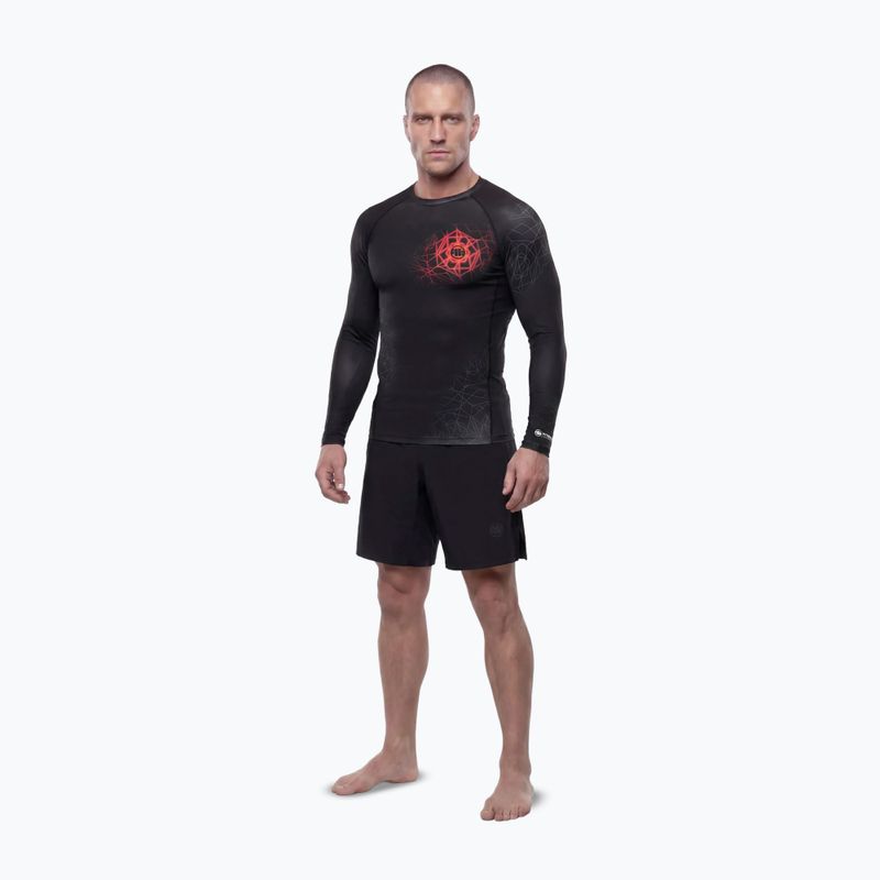 Férfi hosszú ujjú rashguard Pitbull Ray Rashguard fluo/red 2