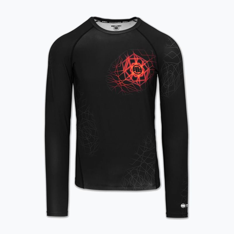 Férfi hosszú ujjú rashguard Pitbull Ray Rashguard fluo/red 3