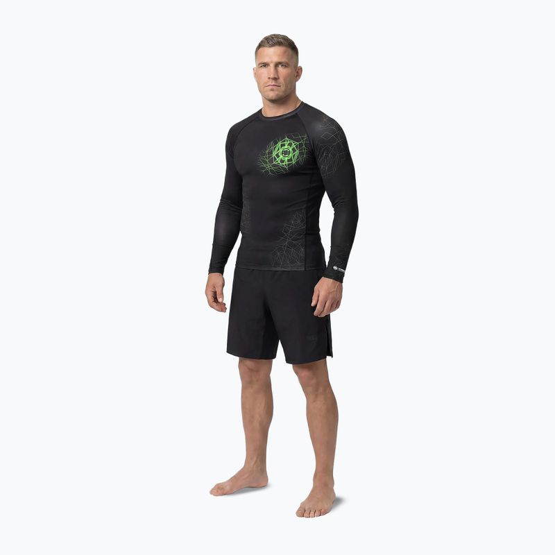 Férfi hosszú ujjú rashguard Pitbull Ray Rashguard fluo green 2