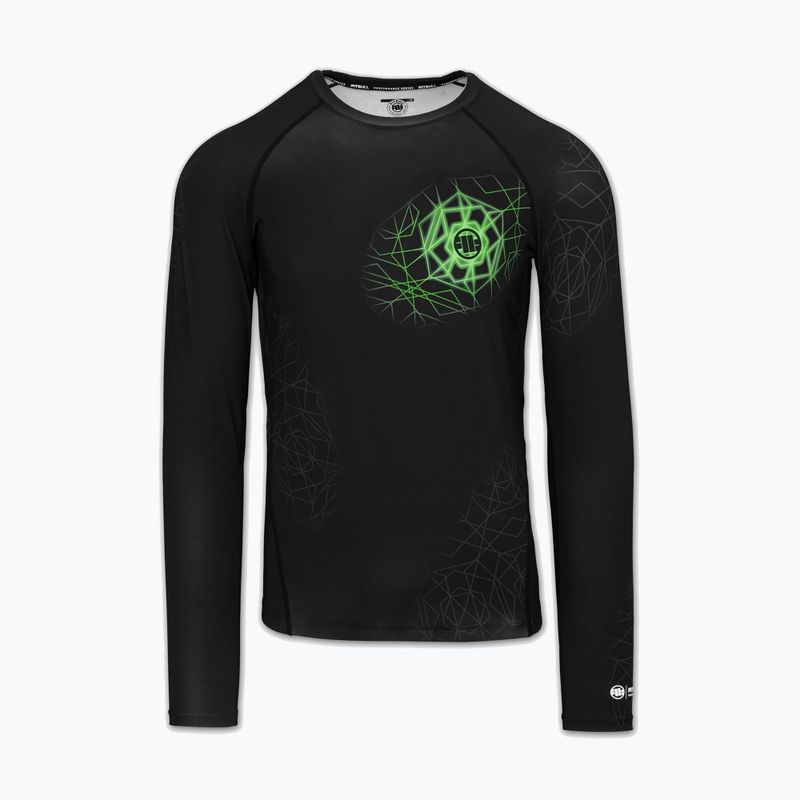 Férfi hosszú ujjú rashguard Pitbull Ray Rashguard fluo green 3