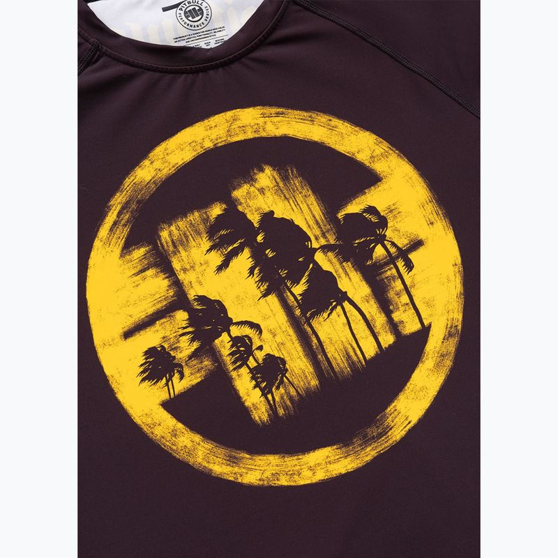 Férfi póló Pitbull Rashguard Logo Palms brown 6