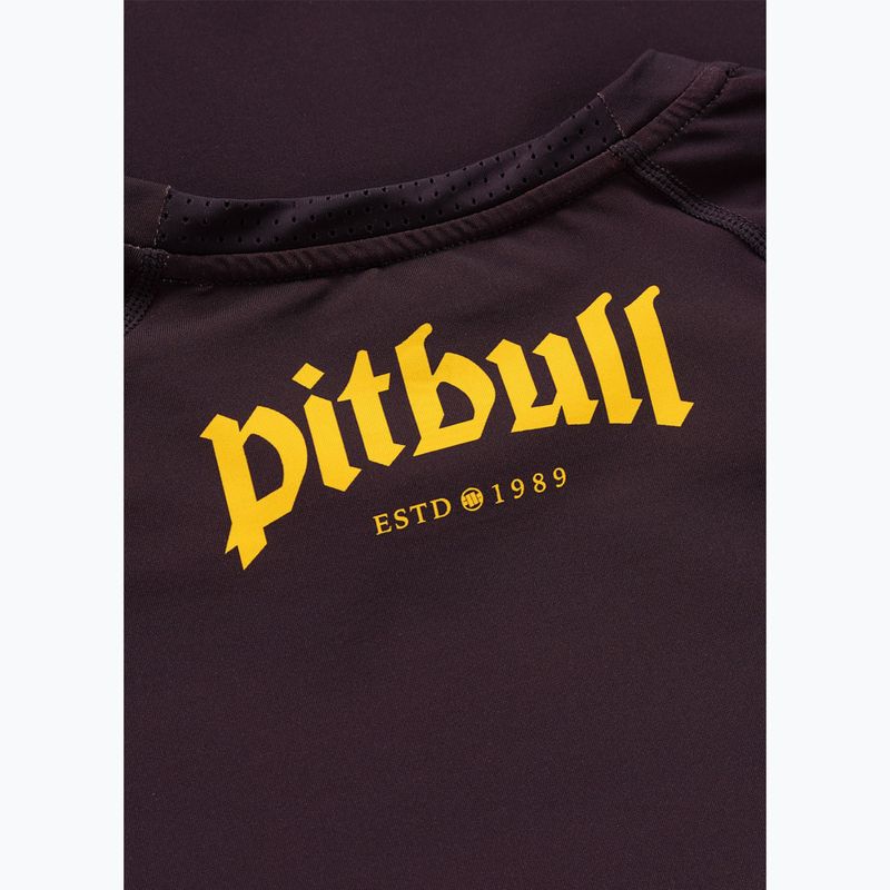 Férfi póló Pitbull Rashguard Logo Palms brown 7