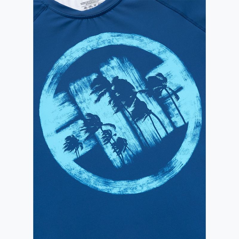 Férfi póló Pitbull Rashguard Logo Palms blue 6