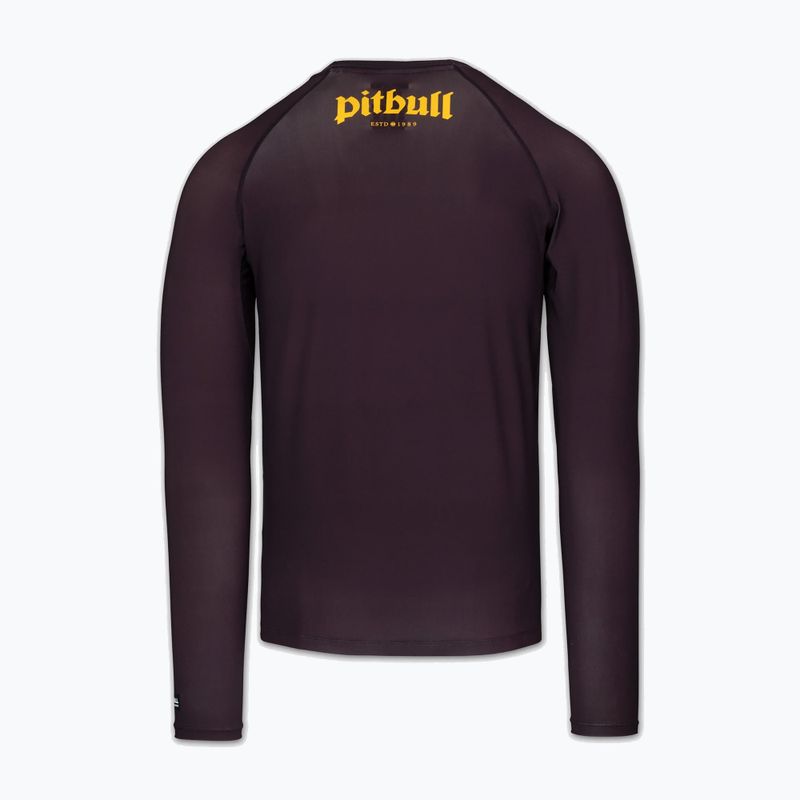 Férfi hosszú ujjú rashguard Pitbull Rashguard Logo Palms brown 4