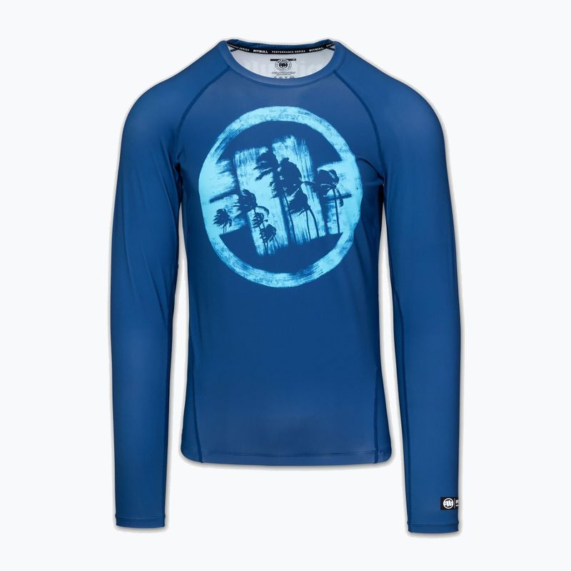Férfi hosszú ujjú rashguard Pitbull Rashguard Logo Palms blue 3