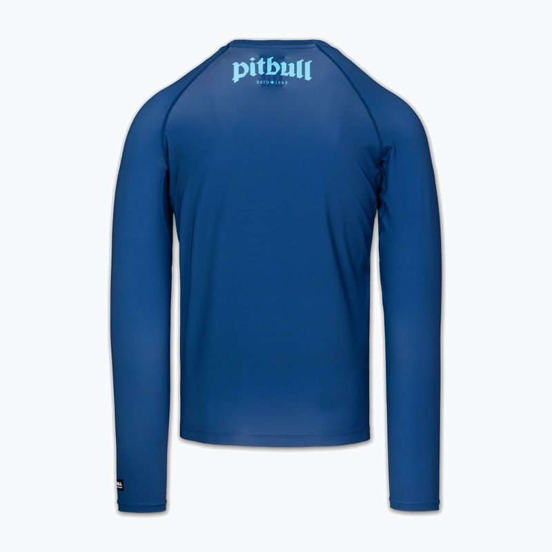 Férfi hosszú ujjú rashguard Pitbull Rashguard Logo Palms blue 4