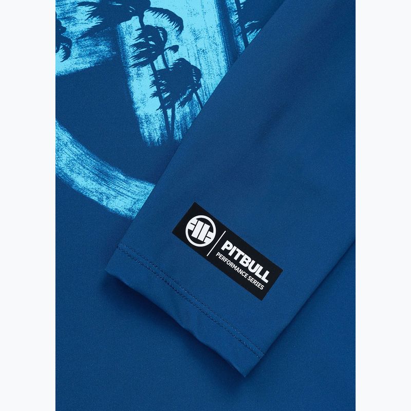 Férfi hosszú ujjú rashguard Pitbull Rashguard Logo Palms blue 8