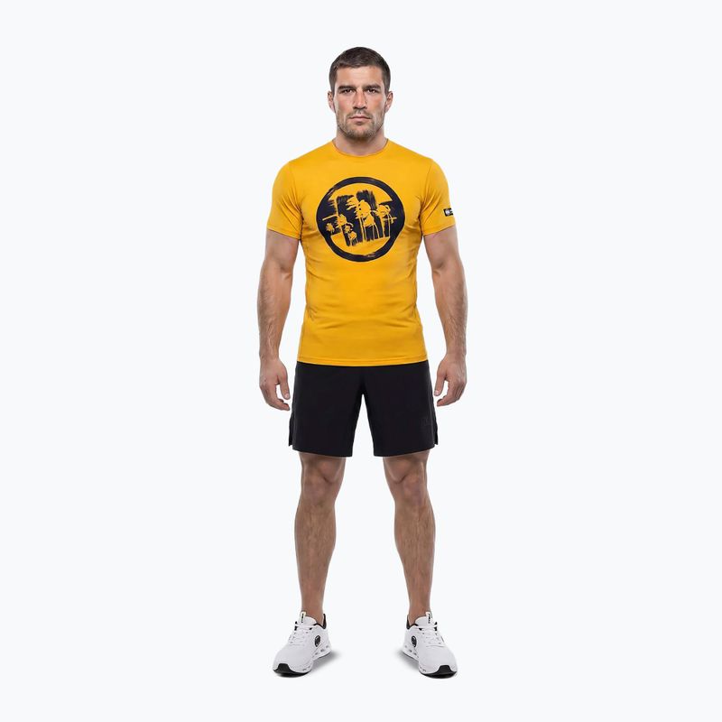 Férfi póló Pitbull Palms mesh yellow logo 2