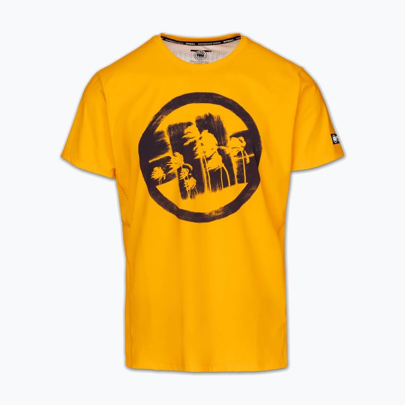 Férfi póló Pitbull Palms mesh yellow logo 4