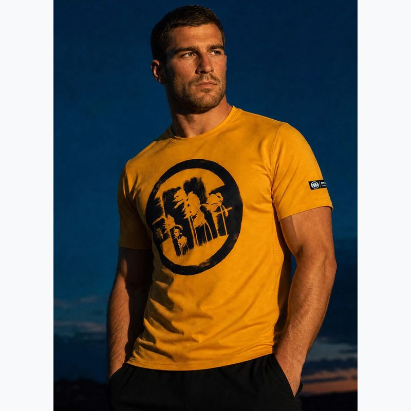 Férfi póló Pitbull Palms mesh yellow logo 11