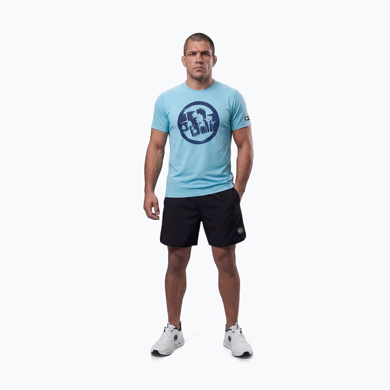 Férfi póló Pitbull Palms mesh light blue logo 2