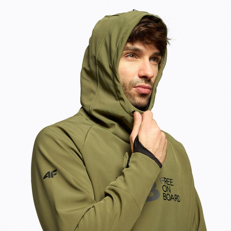 Férfi 4F khaki színű snowboard dzseki H4Z22-SFM001F 4