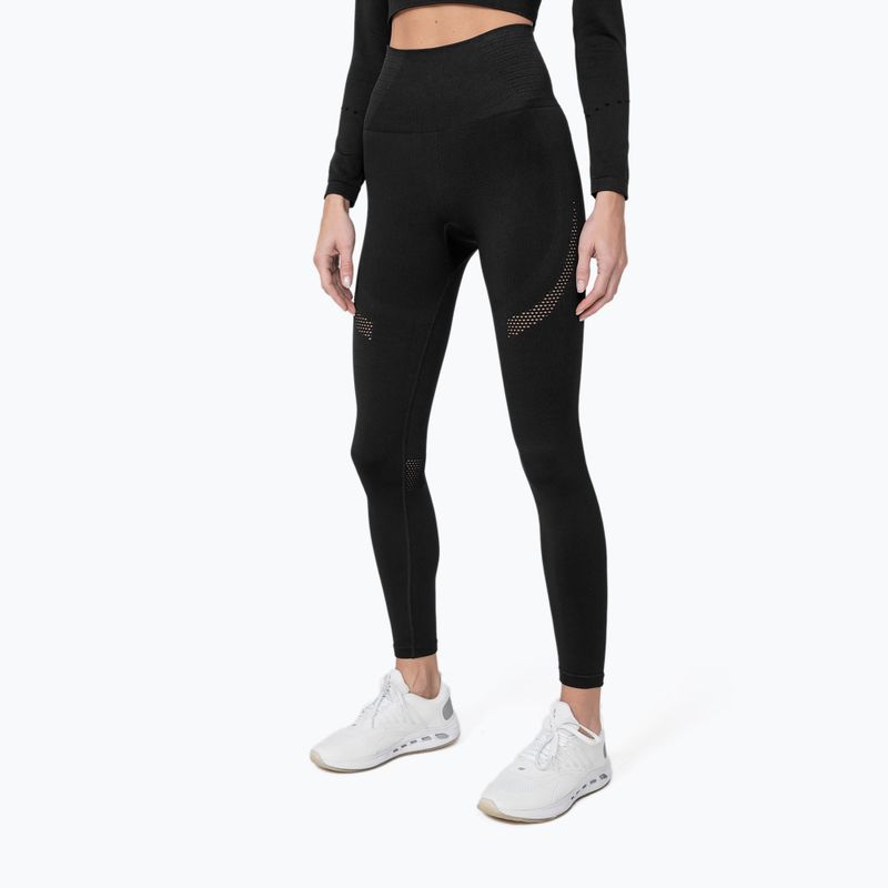 Női varrás nélküli leggings 4F H4Z22-SPDF012 fekete
