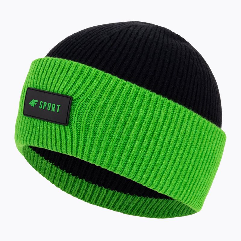 Gyermek téli sapka 4F zöld-fekete HJZ22-JCAM004 3