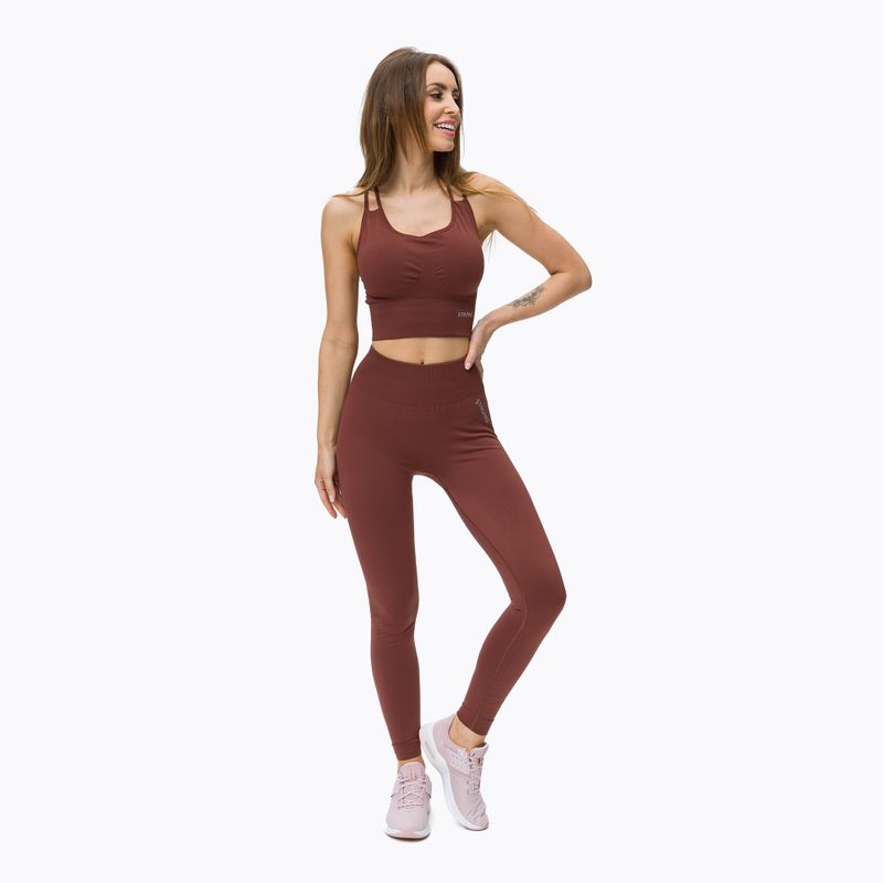 Női varrás nélküli edző leggings STRONG POINT Shape & Comfort Push Up barna 1119 2