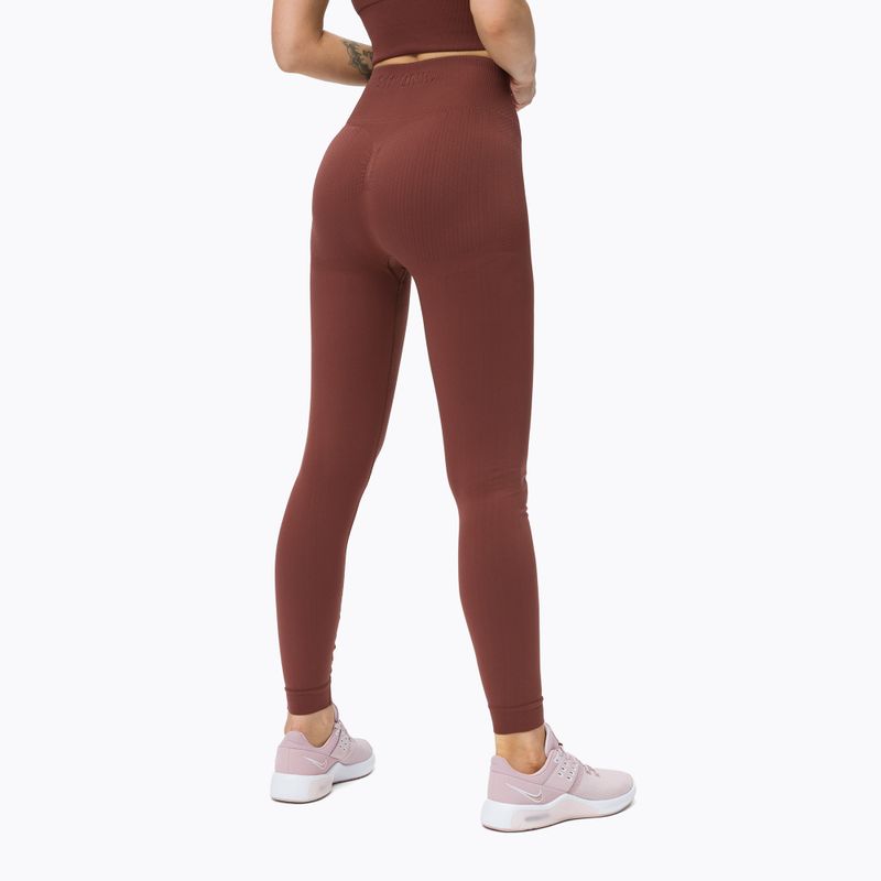 Női varrás nélküli edző leggings STRONG POINT Shape & Comfort Push Up barna 1119 3