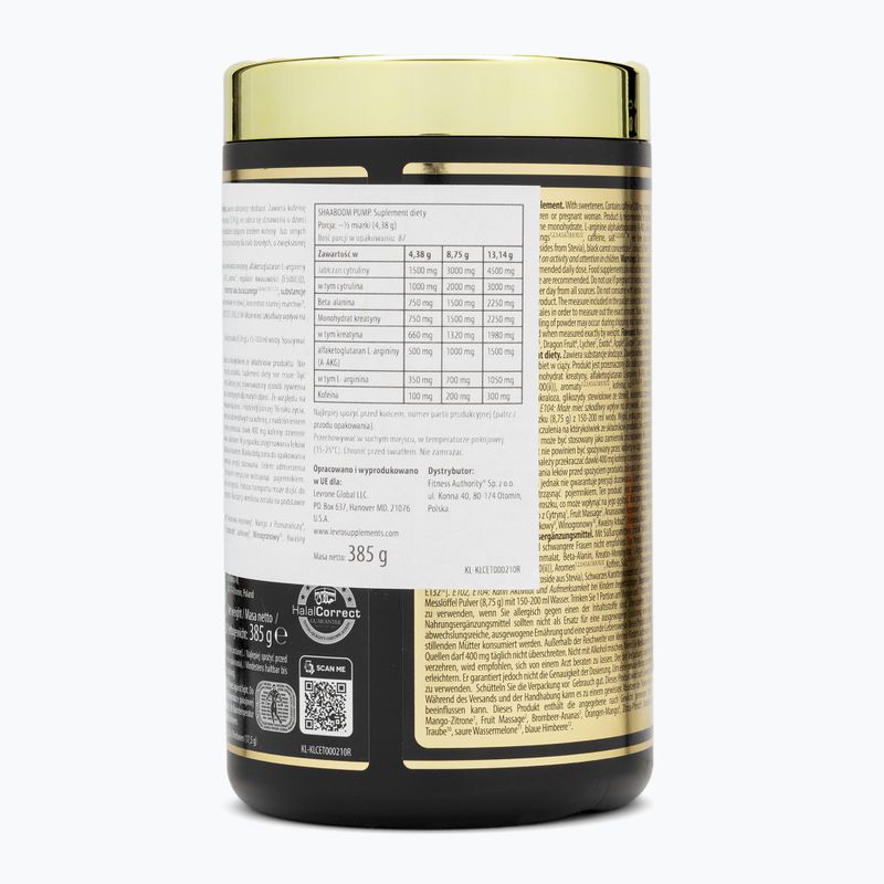 Edzés előtti táplálékkiegészítő Fitness Authority Levrone Shaaboom Pump 385 g exotic 2