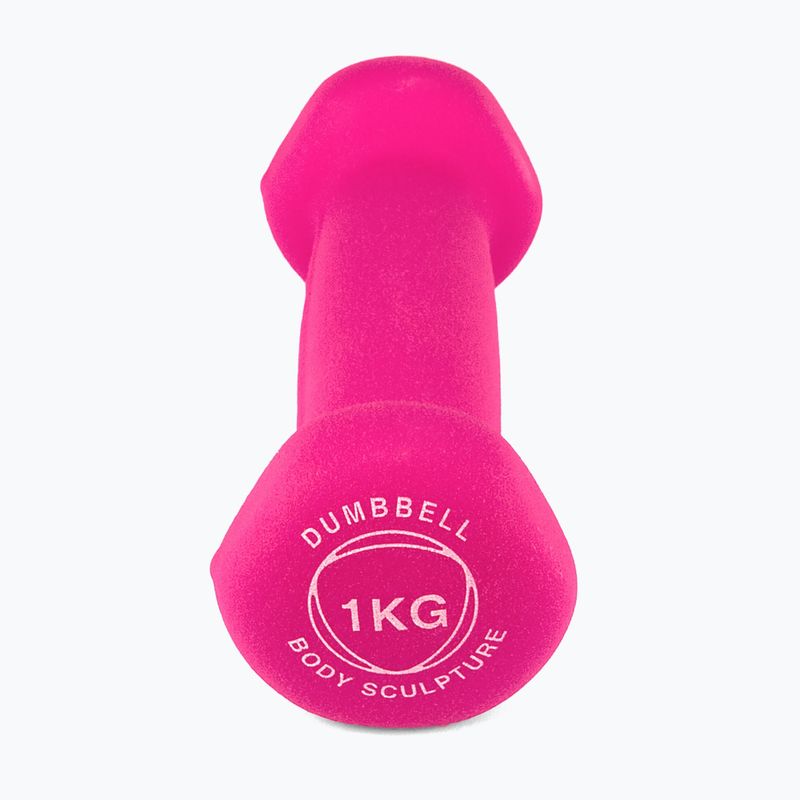 Gumizott kézi súlyzó Body Sculpture BW 513 z PVC 1 kg pink 3