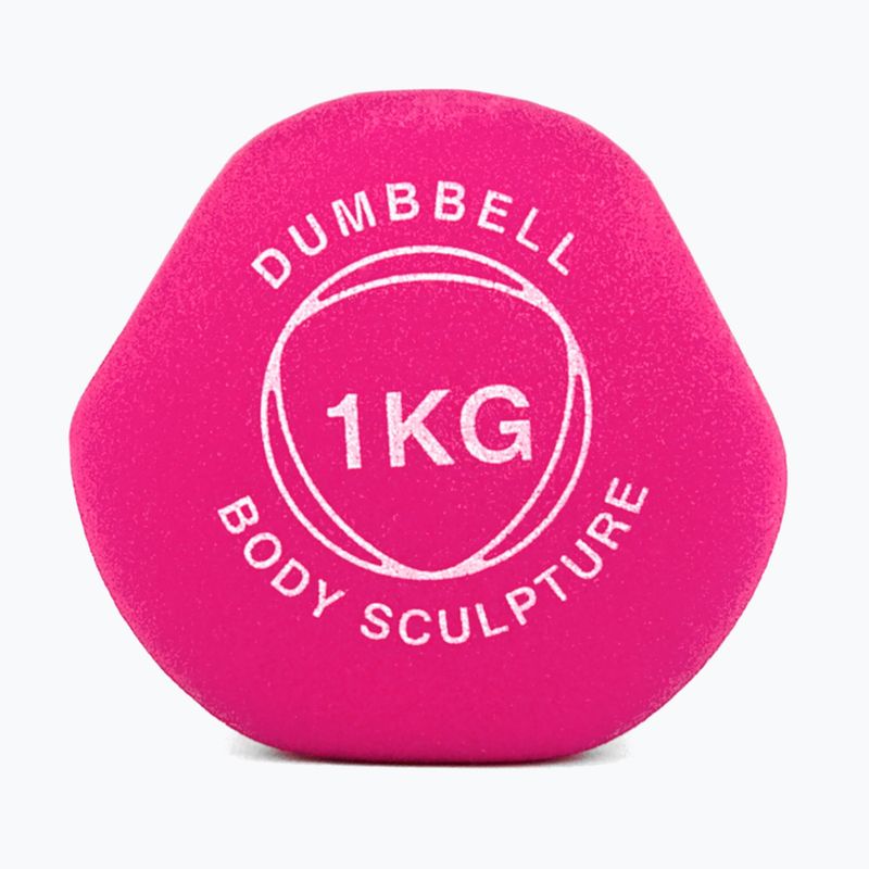 Gumizott kézi súlyzó Body Sculpture BW 513 z PVC 1 kg pink 4