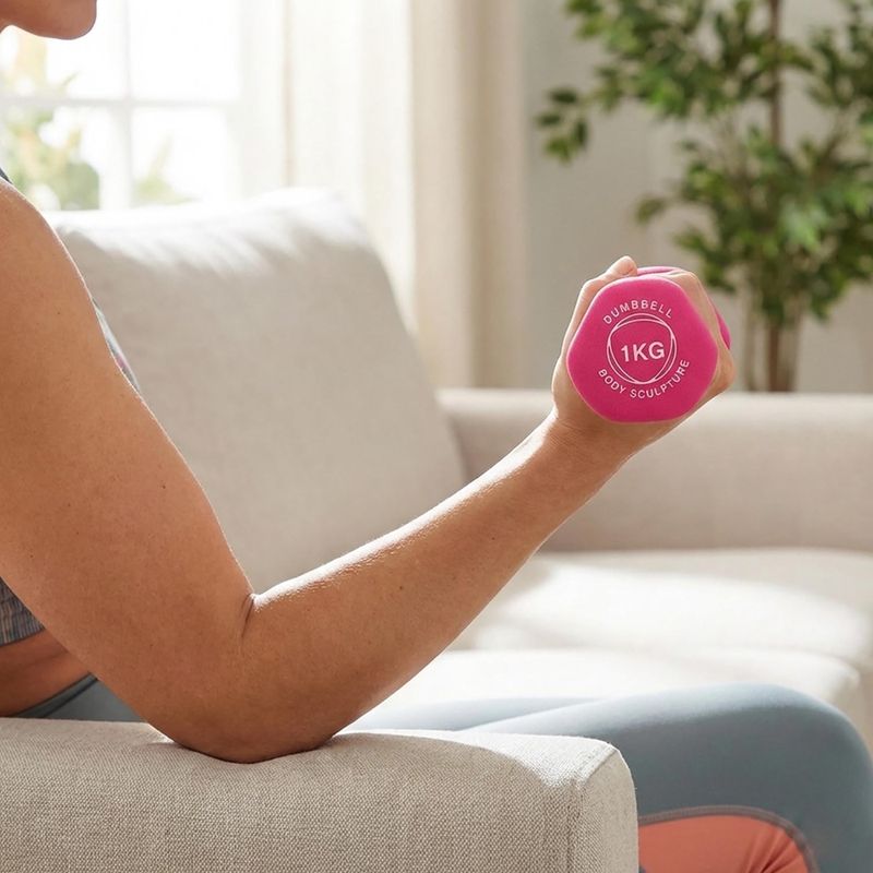 Gumizott kézi súlyzó Body Sculpture BW 513 z PVC 1 kg pink 10