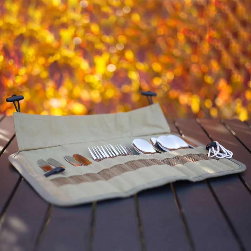 Evőeszköz készlet OFFLANDER Camping Cutlery Set with Case green 9