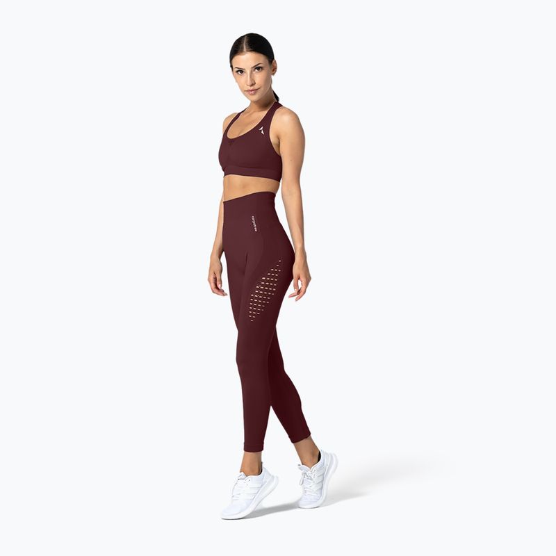 Női varrás nélküli leggings Carpatree Phase Seamless bordó CP-PSL-BU 4