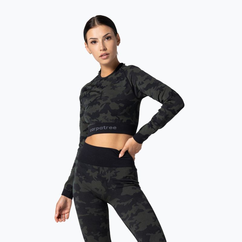 Női edzős top Carpatree Camo Seamless zöld