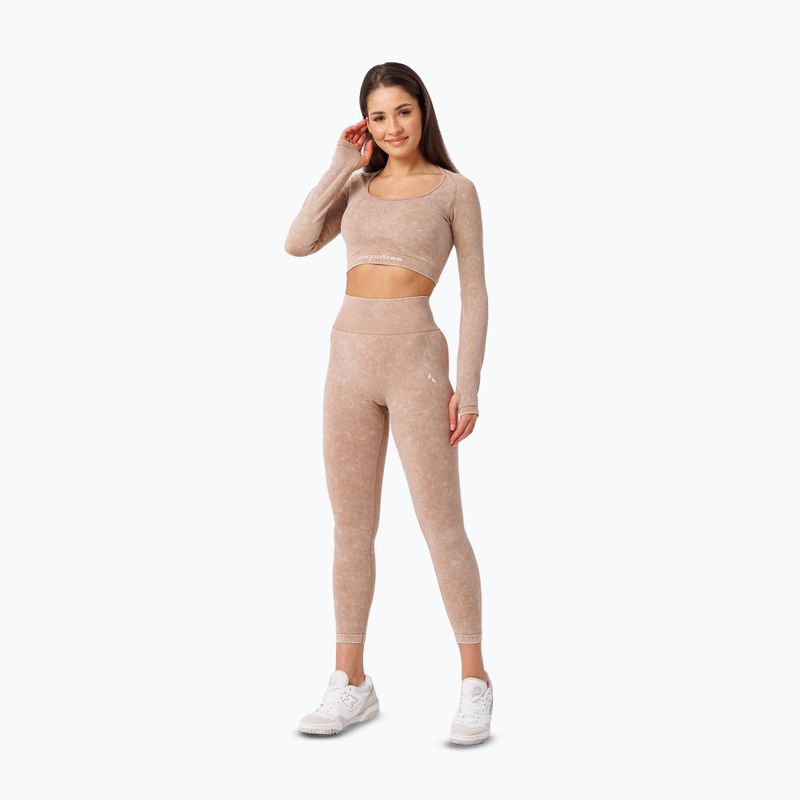 Női hosszú ujjú edzőruha Carpatree Yasmine Seamless bézs kőmosás 2