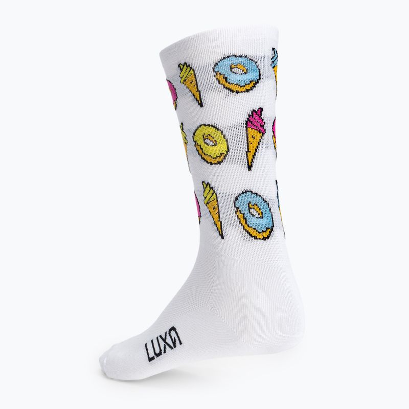 LUXA Donuts kerékpáros zokni fehér LUAMSDS 3