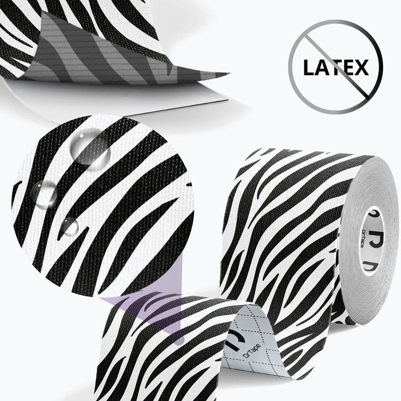 Kineziológiai tapasz DrTape Kinesiology Tape zebra 3
