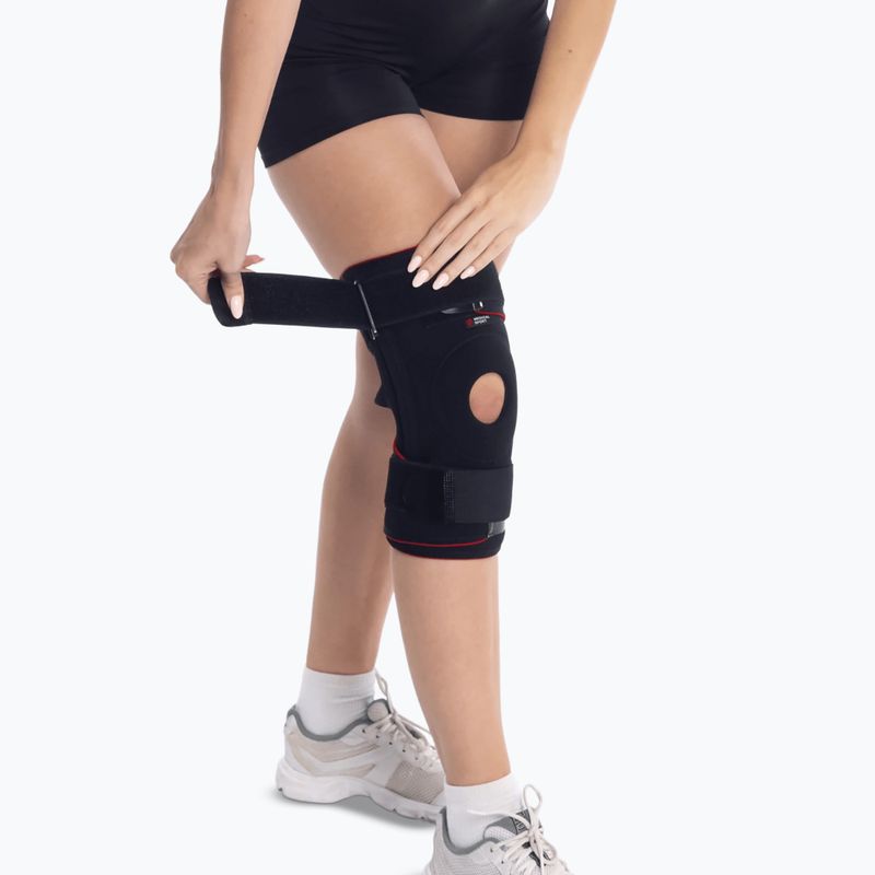 Térdrögzítő MSupport Red black 3