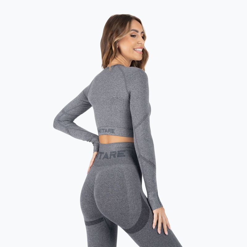 Női hosszú ujjú edzős felső MITARE Push Up Max Crop Top sötétszürke K084 3