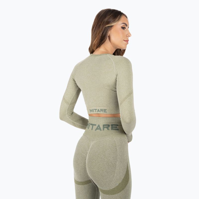 Női hosszú ujjú edzős felső MITARE Push Up Max Crop Top zöld K084 3